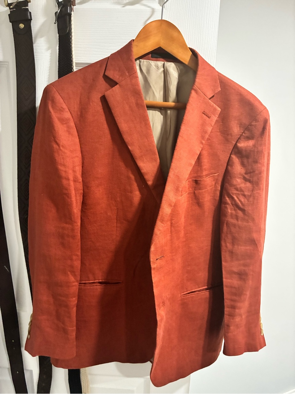Ralph Lauren Men's Rust Orange Linen Blazer